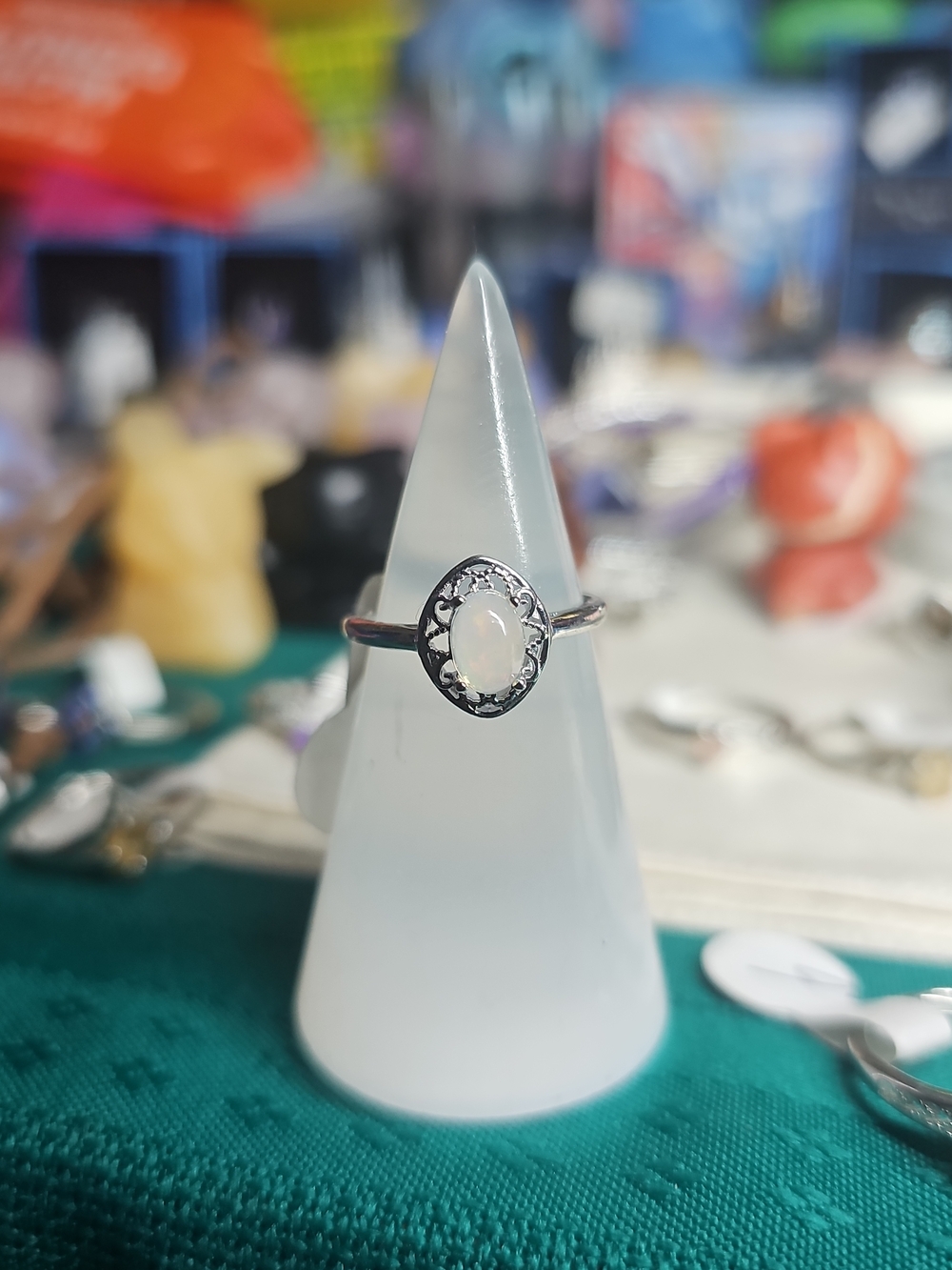 Opal Adjustable Alloy Ring